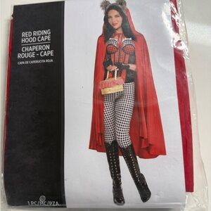 Vibrant Red Hooded Cape for Women